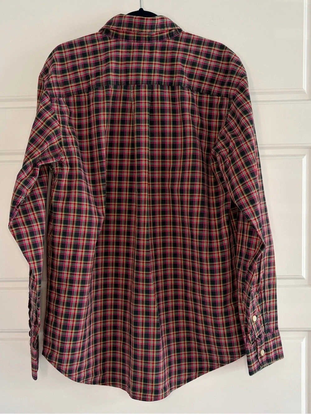 Ralph Lauren Boys L 14-16 Plaid Cotton Poplin Button Down Shirt Preppy Academia